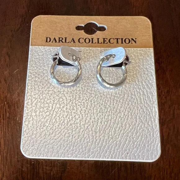 Darla Collection Silver Tone Hoop Earrings - Picture 2 of 5